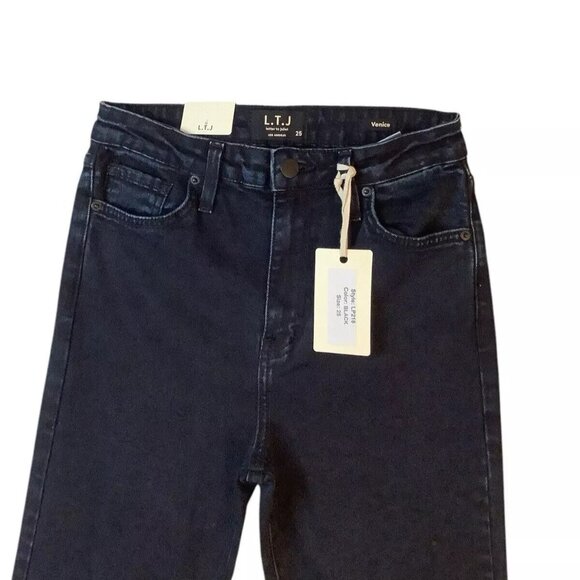 New LTJ Letter to Juliet Venice Jean Womens Size 25 Black High-Rise Straight Leg - Picture 7 of 10